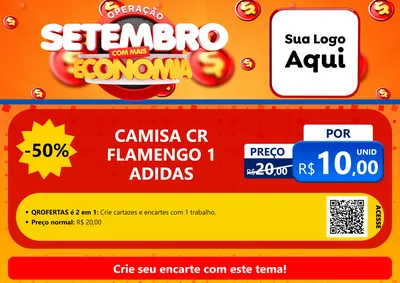 Modelo de Cartaz para Cartaz A4 Horizontal com o tema Operação Setembro Com Muita Economia para Roupas e acessórios