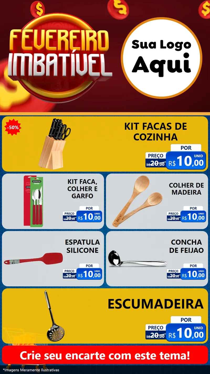 Modelo de TV para TV Vertical com o tema Fevereiro Imbatível para Utilidades Domésticas