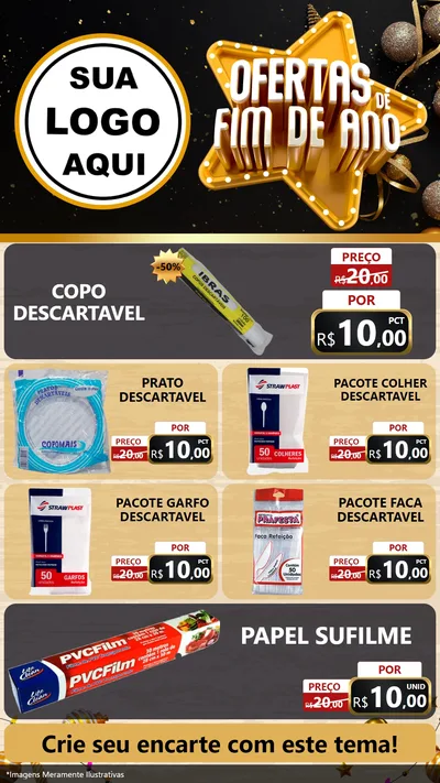 Modelo de TV para TV Vertical com o tema Ofertas de Fim de Ano para Embalagens
