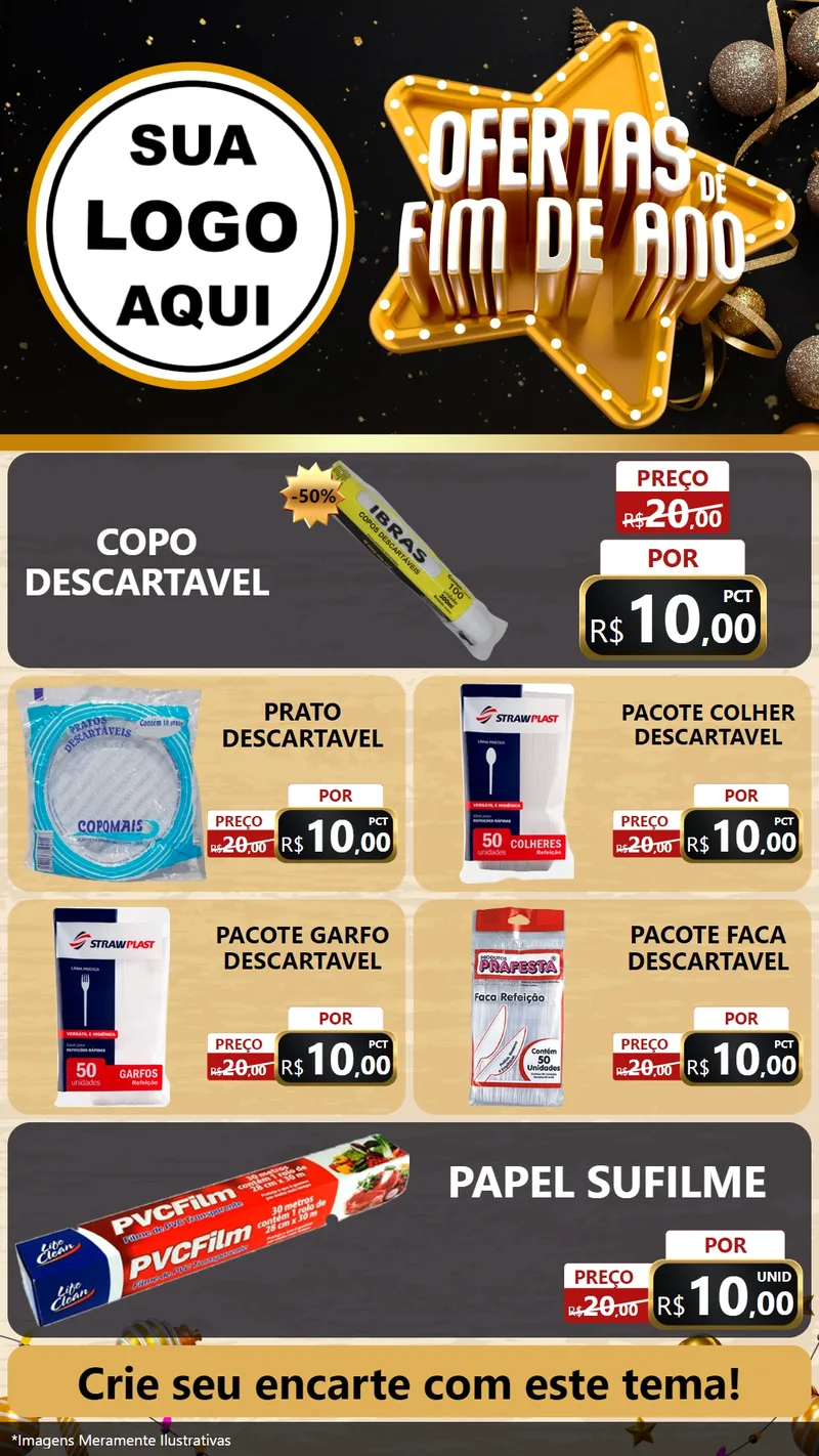 Modelo de TV para TV Vertical com o tema Ofertas de Fim de Ano para Embalagens