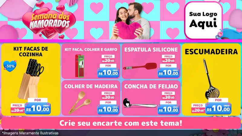 Modelo de TV para TV Horizontal com o tema Semana dos Namorados para Utilidades Domésticas