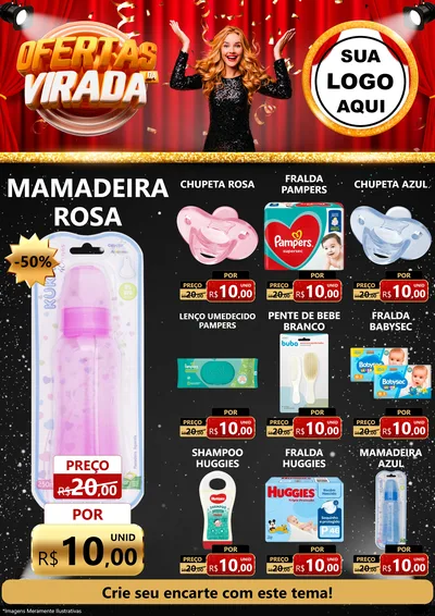Modelo de Encarte para Encarte A4 Vertical com o tema Ofertas da Virada para Bebês