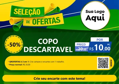 Modelo de Cartaz para Cartaz A4 Horizontal com o tema Seleção de Ofertas - Copa para Embalagens