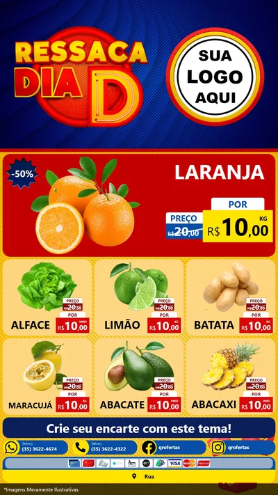 Modelo de Rede Social para Stories com o tema Ressaca Dia D para Hortifrúti