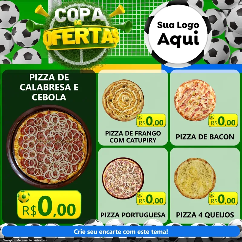 Modelo de Rede Social para Feed Facebook com o tema Copa De Ofertas para Pizzaria