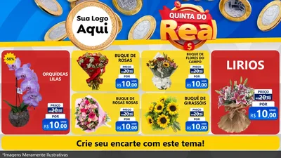 Modelo de TV para TV Horizontal com o tema Quinta do Real para Floricultura e jardim