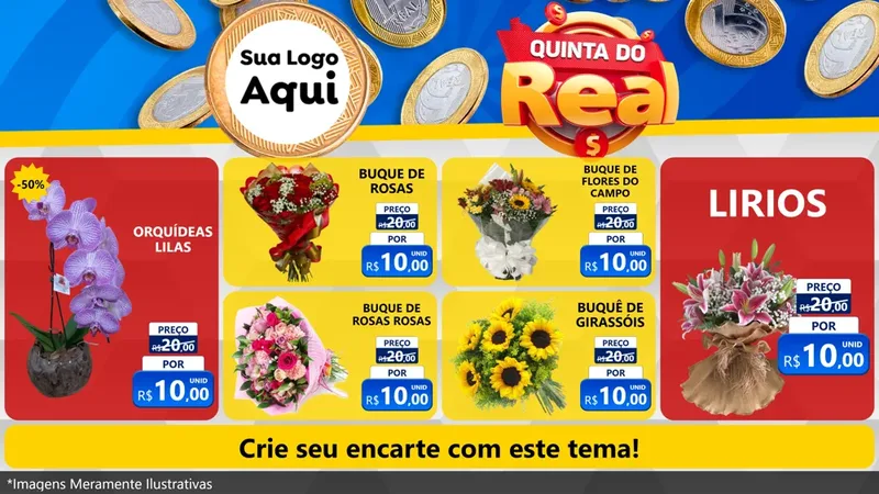 Modelo de TV para TV Horizontal com o tema Quinta do Real para Floricultura e jardim