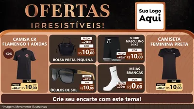Modelo de TV para TV Horizontal com o tema Ofertas Irresistíveis! para Roupas e acessórios