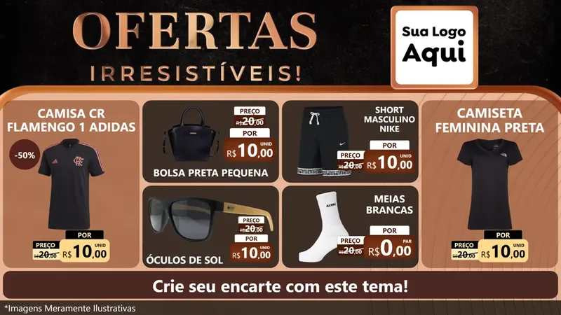 Modelo de TV para TV Horizontal com o tema Ofertas Irresistíveis! para Roupas e acessórios