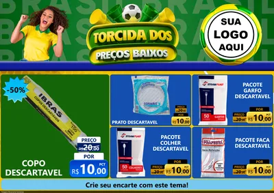 Modelo de Encarte para Encarte A4 Horizontal com o tema Torcida dos Preços Baixos para Embalagens