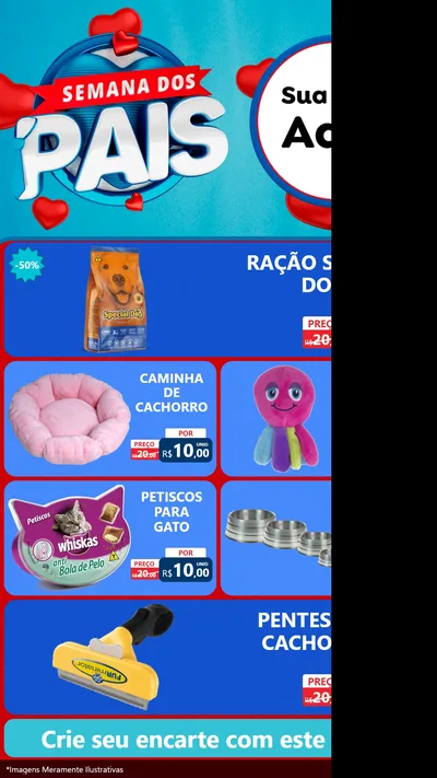 Modelo de TV para TV Vertical com o tema Semana Dos Pais para Pet Shop
