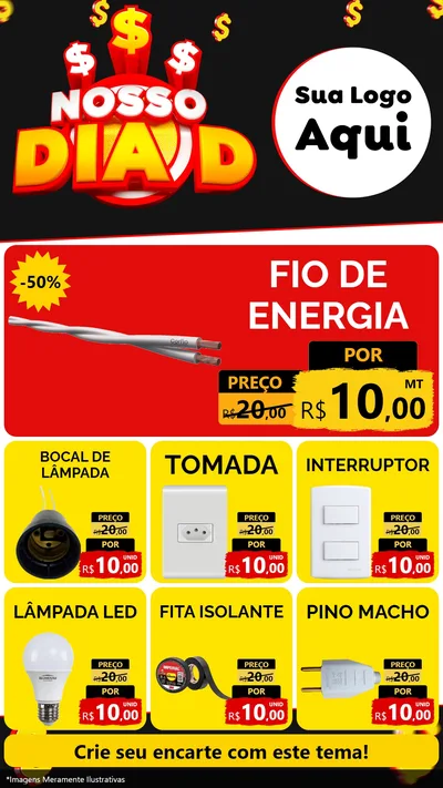 Modelo de Rede Social para Stories com o tema Nosso Dia D para Materiais Elétricos