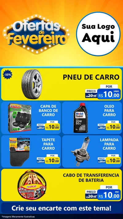 Modelo de TV para TV Vertical com o tema Ofertas de Fevereiro para Auto peças