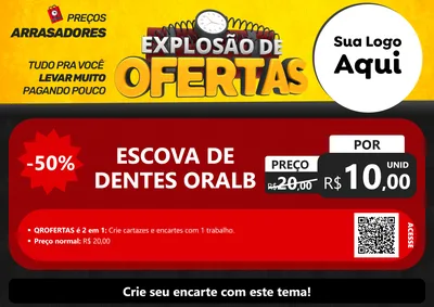 Modelo de Cartaz para Cartaz A4 Horizontal com o tema Explosão de Ofertas para Higiene Pessoal