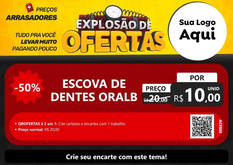 Modelo de Cartaz para Cartaz A4 Horizontal com o tema Explosão de Ofertas para Higiene Pessoal