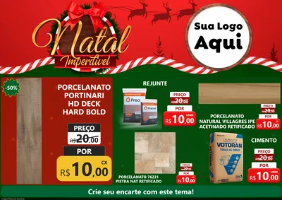 Modelo de Encarte para Encarte A4 Horizontal com o tema Natal Imperdível para Pisos e revestimentos