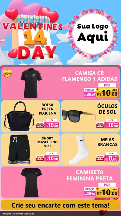 Modelo de TV para TV Vertical com o tema Valentine's Day para Roupas e acessórios