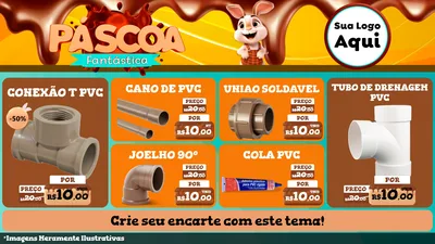 Modelo de TV para TV Horizontal com o tema Páscoa Fantástica para Tubos e conexões