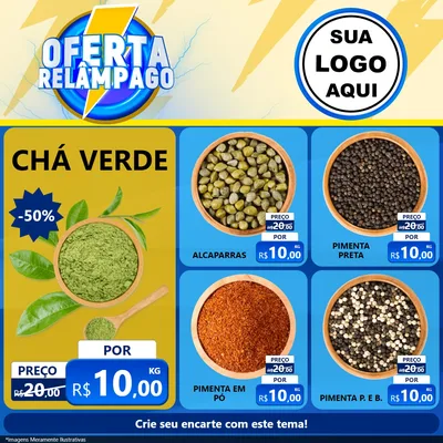 Modelo de Rede Social para Feed Facebook com o tema Oferta Relâmpago para Produtos Naturais