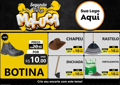 Modelo de Encarte para Encarte A4 Horizontal com o tema Segunda e Terça Maluca para Agropecuária