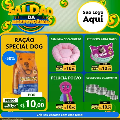 Modelo de Rede Social para Feed Facebook com o tema Saldão da Indepêndencia para Pet Shop
