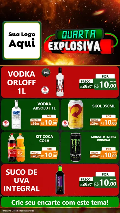 Modelo de TV para TV Vertical com o tema Quarta Explosiva para Distribuidora de bebidas