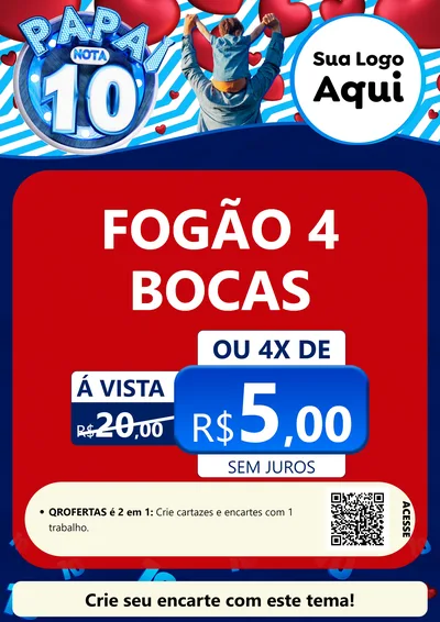 Modelo de Cartaz para Cartaz A4 Vertical com o tema Papai Nota 10 para Móveis e Eletro
