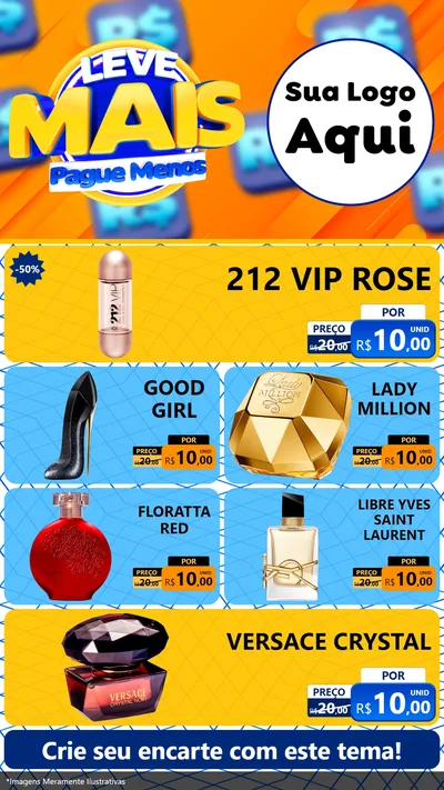 Modelo de TV para TV Vertical com o tema Leve Mais, Pague Menos para Perfumes