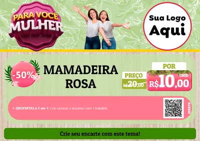 Modelo de Cartaz para Cartaz A4 Horizontal com o tema Para Você Mulher para Bebês