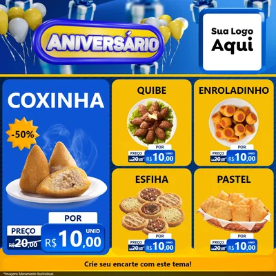 Modelo de Rede Social para Feed Facebook com o tema Aniversário para Salgadaria