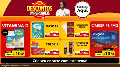 Modelo de TV para TV Horizontal com o tema Descontos Imperdíveis para Farmácia