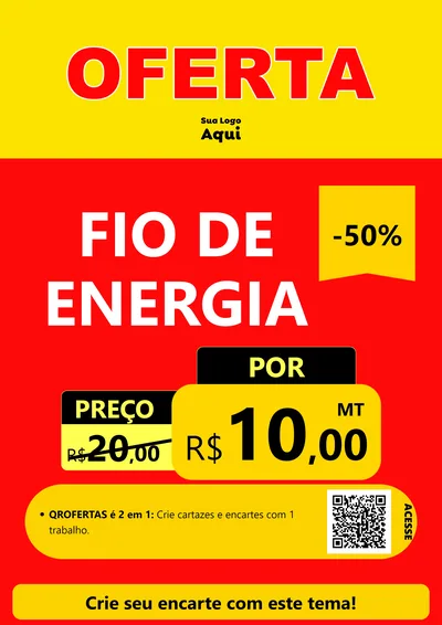 Modelo de Cartaz para Cartaz A4 Vertical com o tema OFERTA - Vermelho Cartaz para Materiais Elétricos