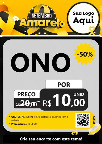 Modelo de Cartaz para Cartaz A4 Vertical com o tema Setembro Amarelo para Óticas