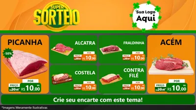 Modelo de TV para TV Horizontal com o tema Super Sorteio para Açougue