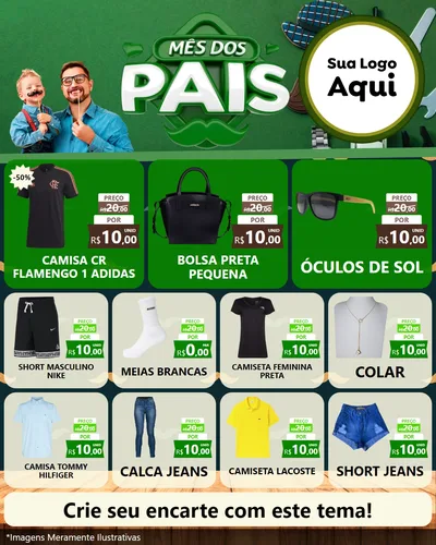 Modelo de Rede Social para Feed Instagram com o tema Mês dos Pais para Roupas e acessórios