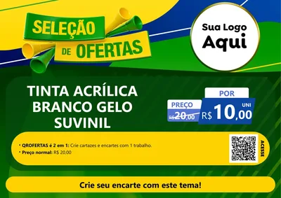Modelo de Cartaz para Cartaz A4 Horizontal com o tema Seleção de Ofertas - Copa para Tintas e Ferramentas