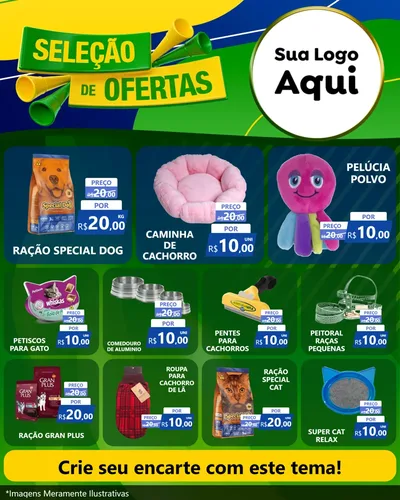 Modelo de Rede Social para Feed Instagram com o tema Seleção de Ofertas - Copa para Pet Shop