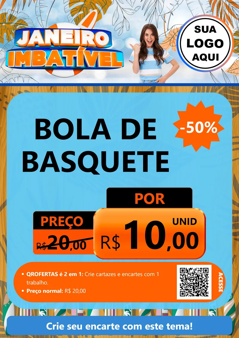 Modelo de Cartaz para Cartaz A4 Vertical com o tema Janeiro Imbatível para Artigos Esportivos