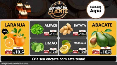 Modelo de TV para TV Horizontal com o tema Semana do Cliente para Hortifrúti