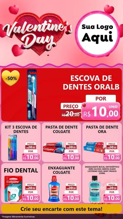 Modelo de Rede Social para Stories com o tema Valentine's Day para Higiene Pessoal