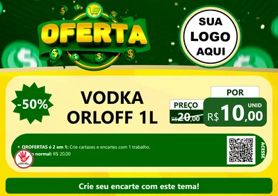 Modelo de Cartaz para Cartaz A4 Horizontal com o tema Oferta para Distribuidora de bebidas