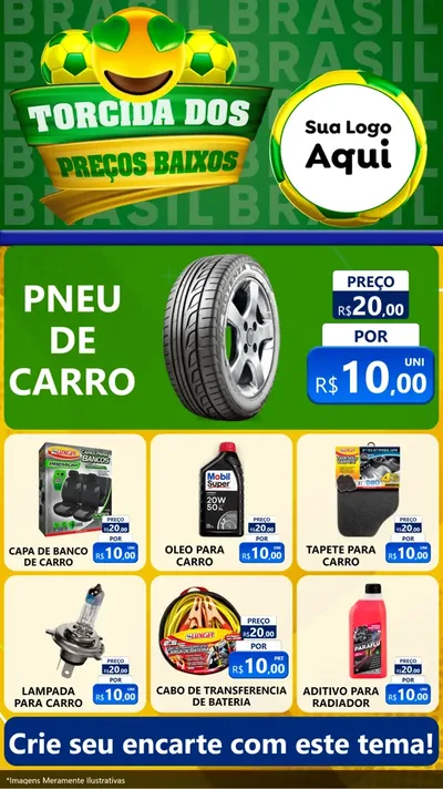Modelo de Rede Social para Stories com o tema Torcida dos Preços Baixos - Copa para Auto peças