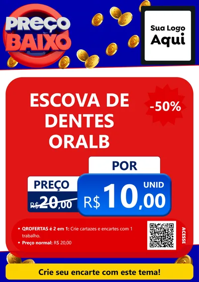 Modelo de Cartaz para Cartaz A4 Vertical com o tema Preço Baixo para Higiene Pessoal