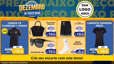 Modelo de TV para TV Horizontal com o tema Dezembro de Preço Baixo para Roupas e acessórios
