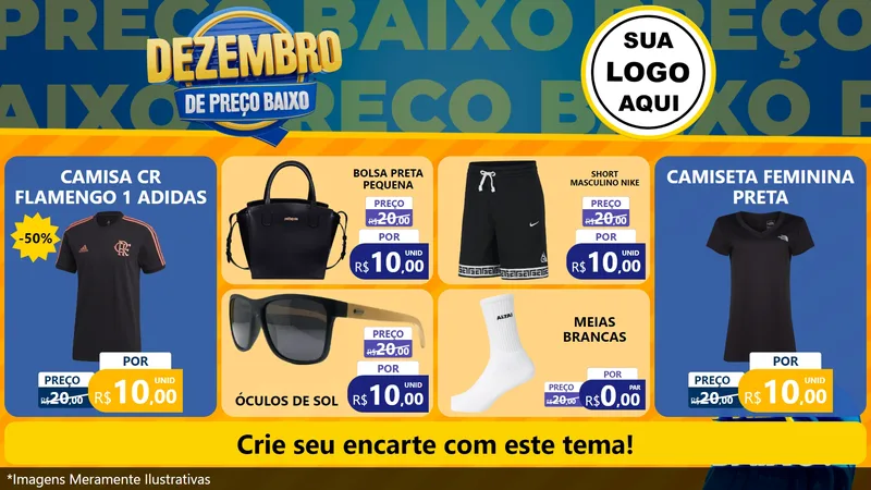 Modelo de TV para TV Horizontal com o tema Dezembro de Preço Baixo para Roupas e acessórios