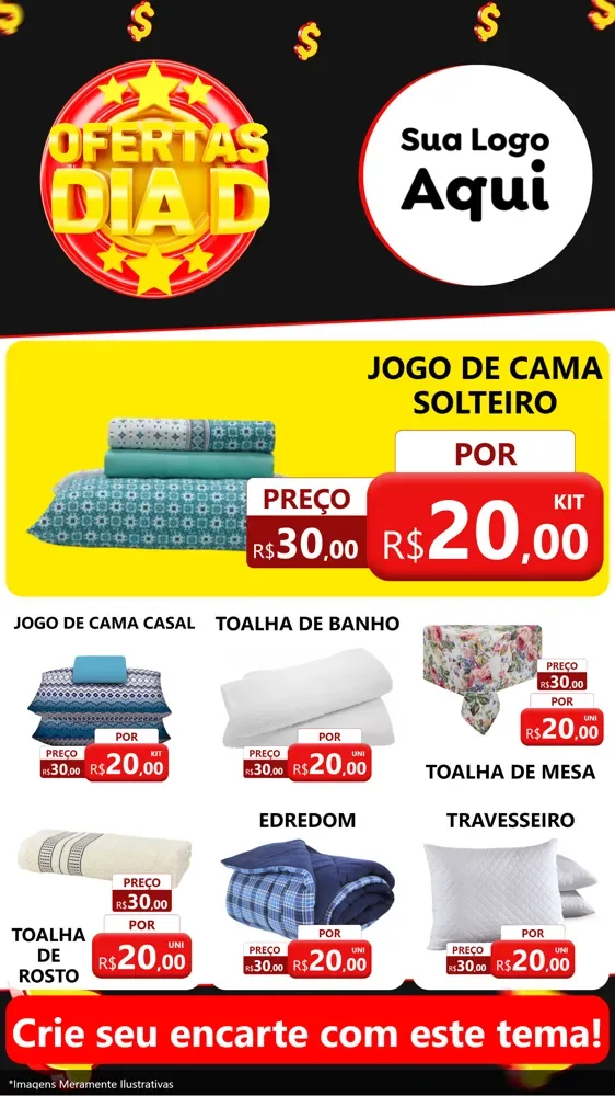 Modelo de Rede Social para Stories com o tema Dia D para Cama, Mesa e Banho