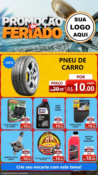 Modelo de Rede Social para Stories com o tema Promoção de Feriado para Auto peças