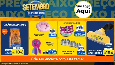 Modelo de TV para TV Horizontal com o tema Setembro De Preço Baixo para Pet Shop