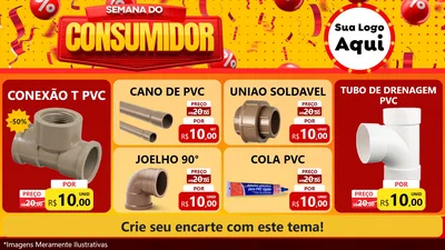 Modelo de TV para TV Horizontal com o tema Semana do Consumidor para Tubos e conexões