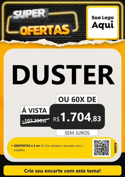 Modelo de Cartaz para Cartaz A4 Vertical com o tema Super Ofertas para Concessionaria de Carros